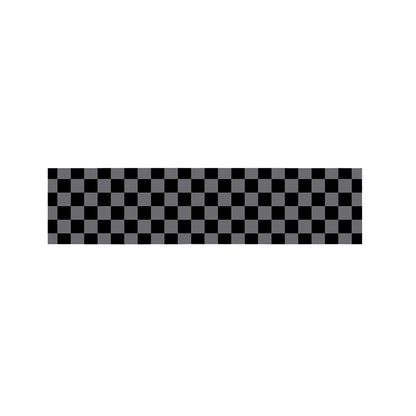 Grey And Black Checkered Pattern Print Bed Runner