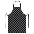 Grey And Black Checkered Pattern Print Bib Apron With Pocket