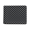Grey And Black Checkered Pattern Print Bifold Wallet