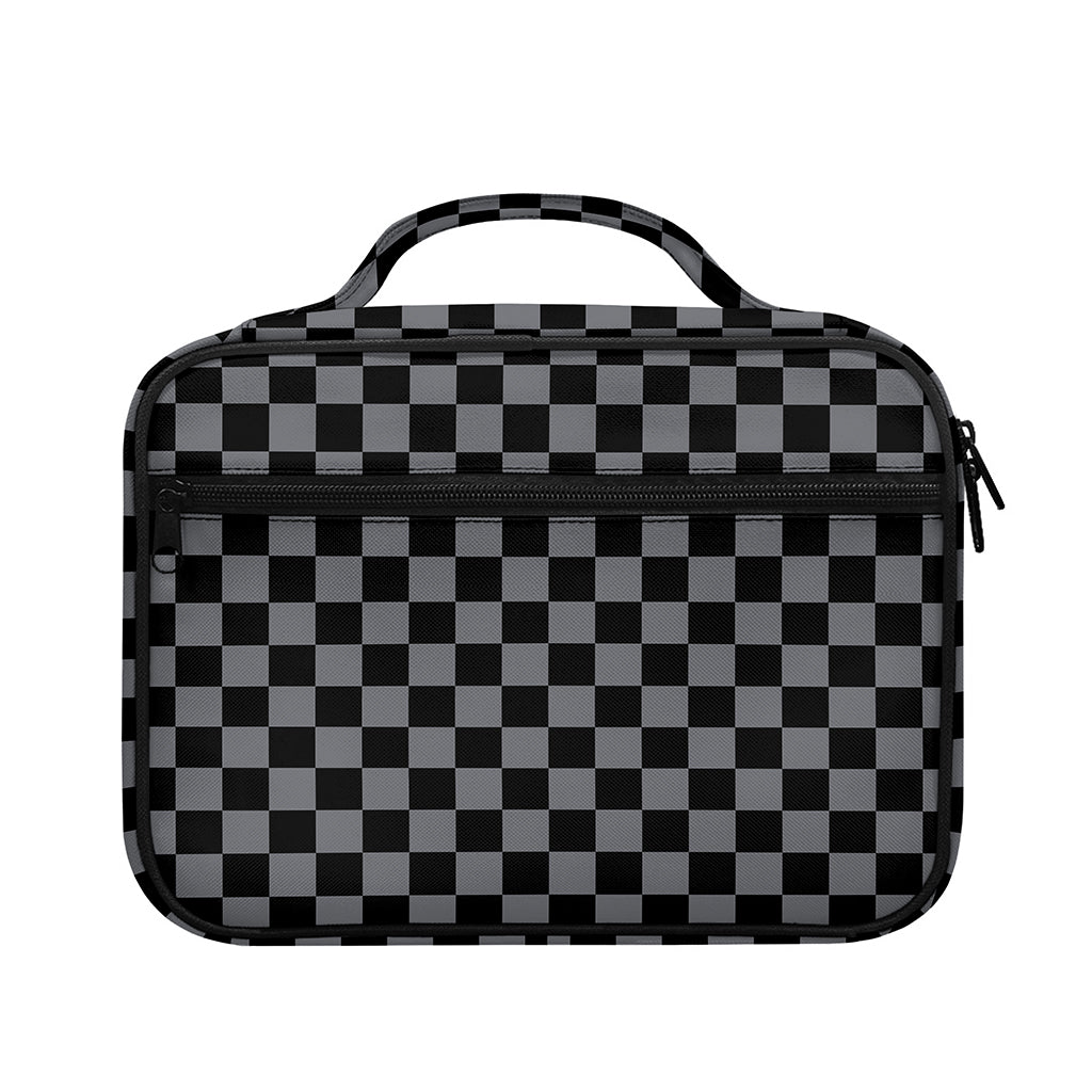 Grey And Black Checkered Pattern Print Briefcase Bible Bag