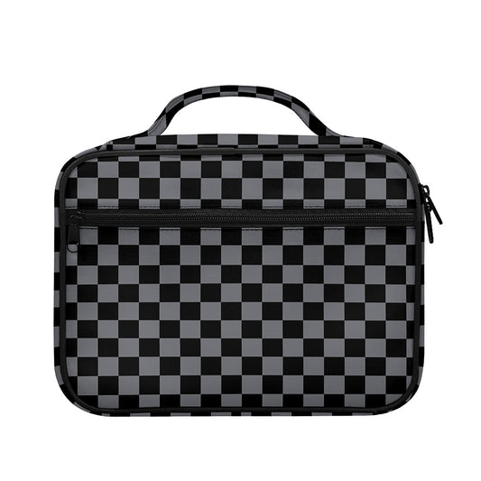 Grey And Black Checkered Pattern Print Briefcase Bible Bag