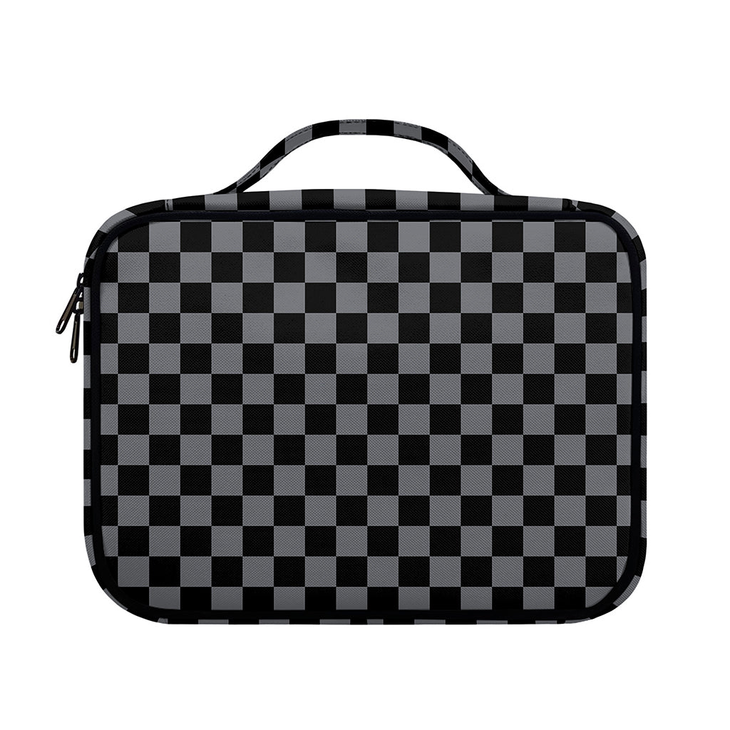 Grey And Black Checkered Pattern Print Briefcase Bible Bag