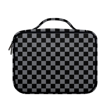 Grey And Black Checkered Pattern Print Briefcase Bible Bag