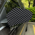 Grey And Black Checkered Pattern Print Car Side Mirror Covers