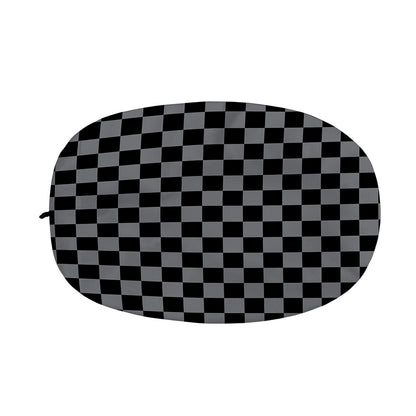 Grey And Black Checkered Pattern Print Car Side Mirror Covers