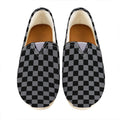 Grey And Black Checkered Pattern Print Casual Shoes