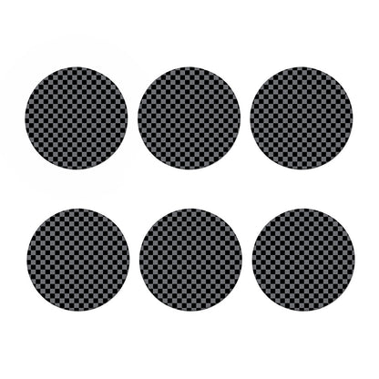 Grey And Black Checkered Pattern Print Coaster Set