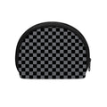 Grey And Black Checkered Pattern Print Coin Purse