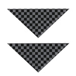Grey And Black Checkered Pattern Print Dog Bandana