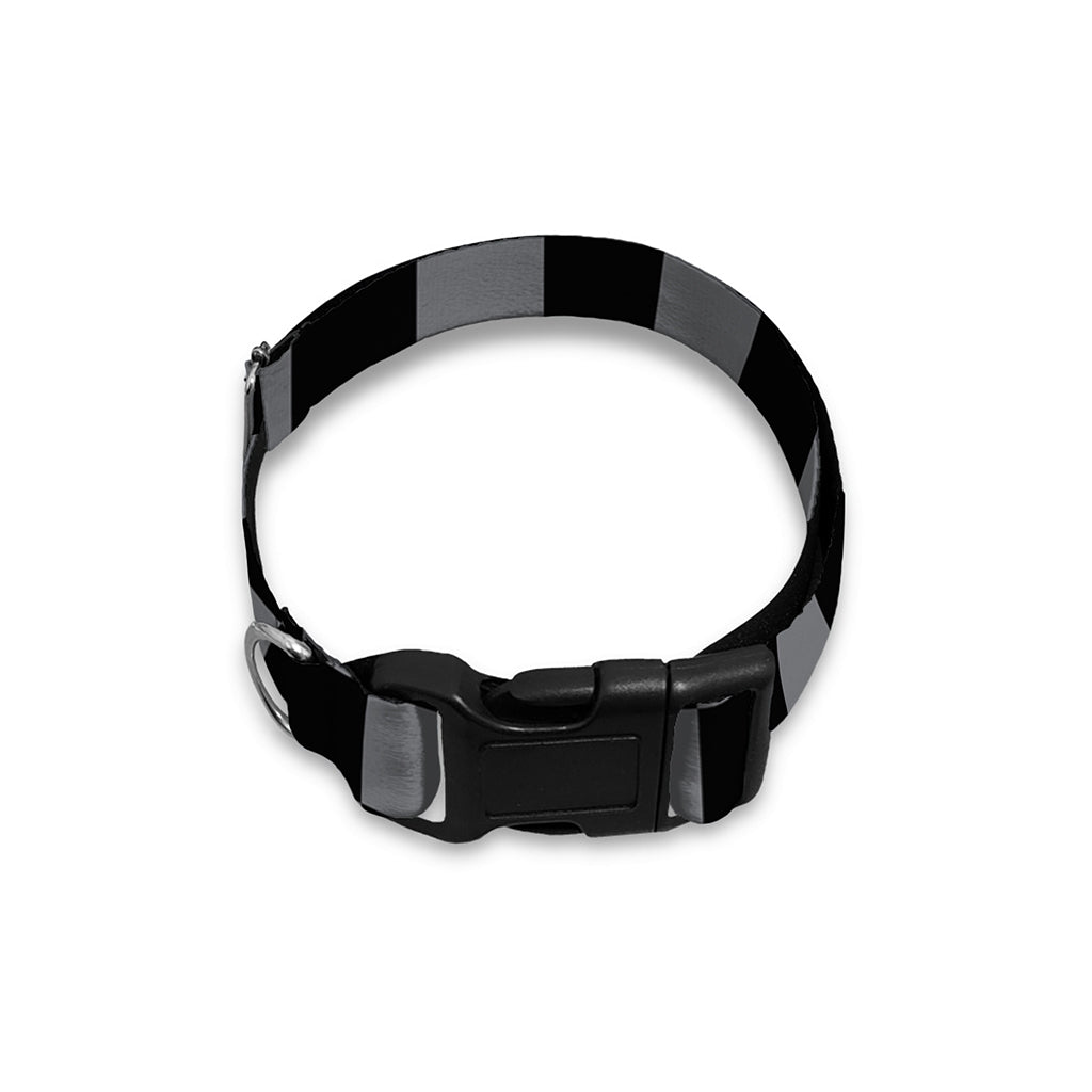 Grey And Black Checkered Pattern Print Dog Collar