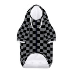 Grey And Black Checkered Pattern Print Dog Zip Up Hoodie
