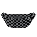 Grey And Black Checkered Pattern Print Fanny Pack
