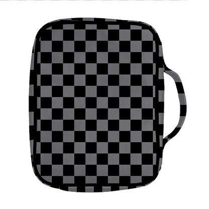 Grey And Black Checkered Pattern Print Front Pocket Bible Bag