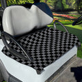 Grey And Black Checkered Pattern Print Golf Cart Seat Cover