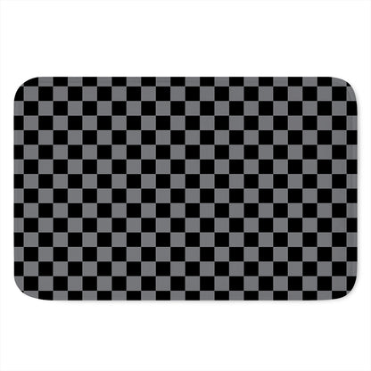 Grey And Black Checkered Pattern Print Indoor Door Mat