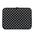 Grey And Black Checkered Pattern Print Laptop Sleeve