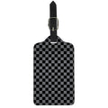 Grey And Black Checkered Pattern Print Luggage Tag