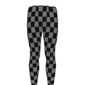 Grey And Black Checkered Pattern Print Men's Leggings