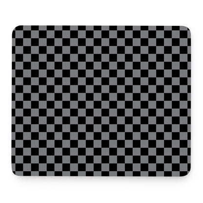 Grey And Black Checkered Pattern Print Mouse Pad