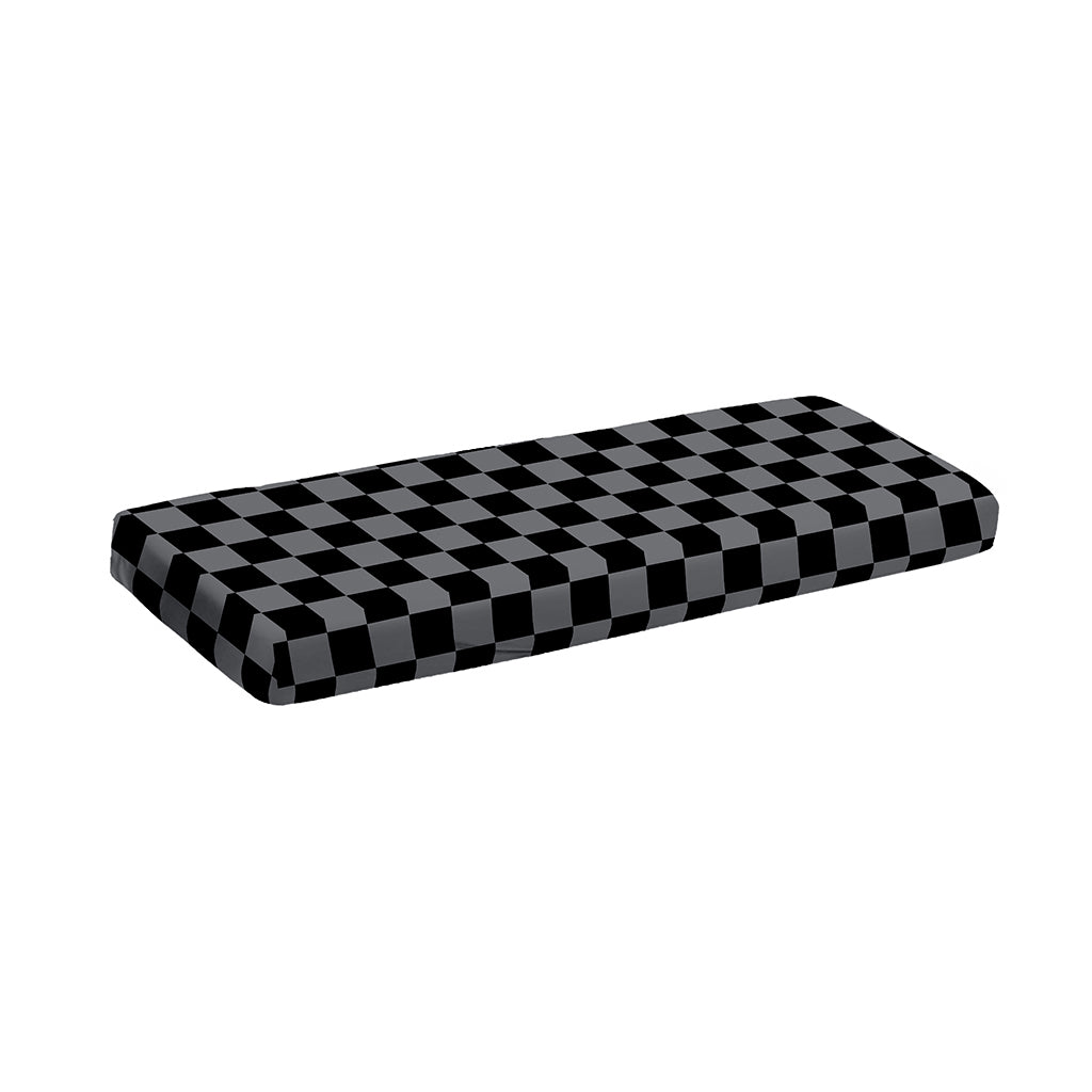 Grey And Black Checkered Pattern Print Piano Keyboard Cover