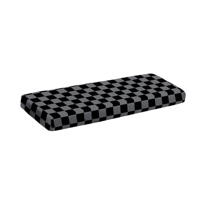 Grey And Black Checkered Pattern Print Piano Keyboard Cover