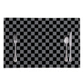 Grey And Black Checkered Pattern Print Placemat