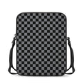 Grey And Black Checkered Pattern Print Rectangular Crossbody Bag