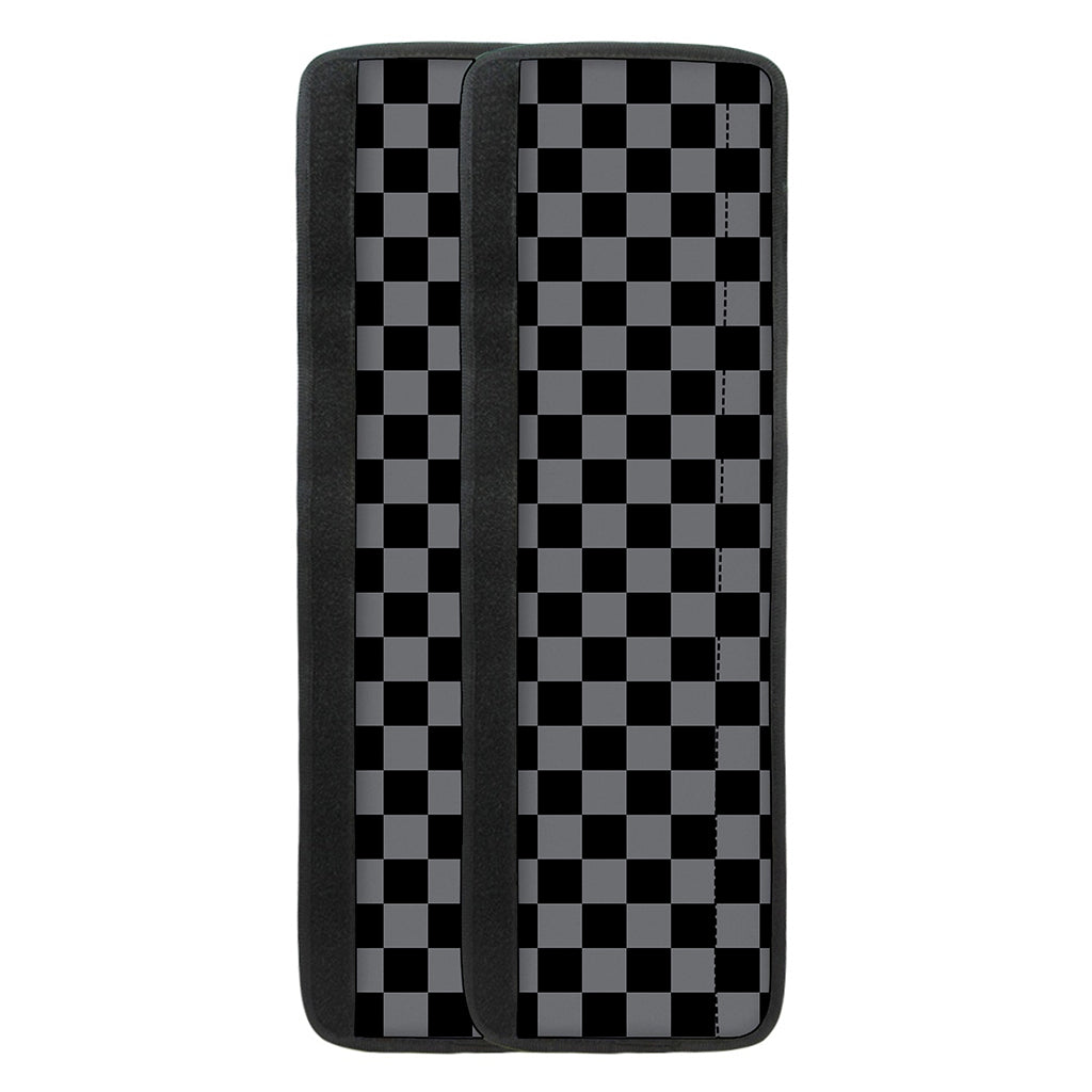 Grey And Black Checkered Pattern Print Refrigerator Handle Covers