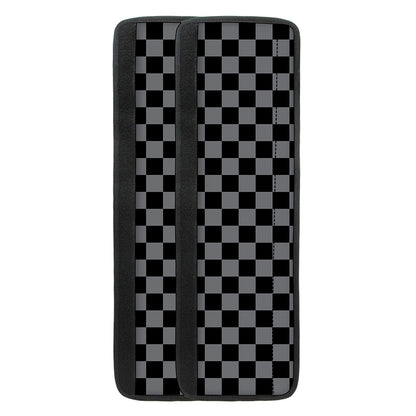 Grey And Black Checkered Pattern Print Refrigerator Handle Covers