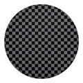 Grey And Black Checkered Pattern Print Round Blanket