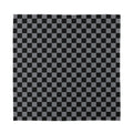 Grey And Black Checkered Pattern Print Silk Bandana