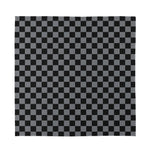 Grey And Black Checkered Pattern Print Silk Bandana