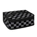 Grey And Black Checkered Pattern Print Small Lunch Bag