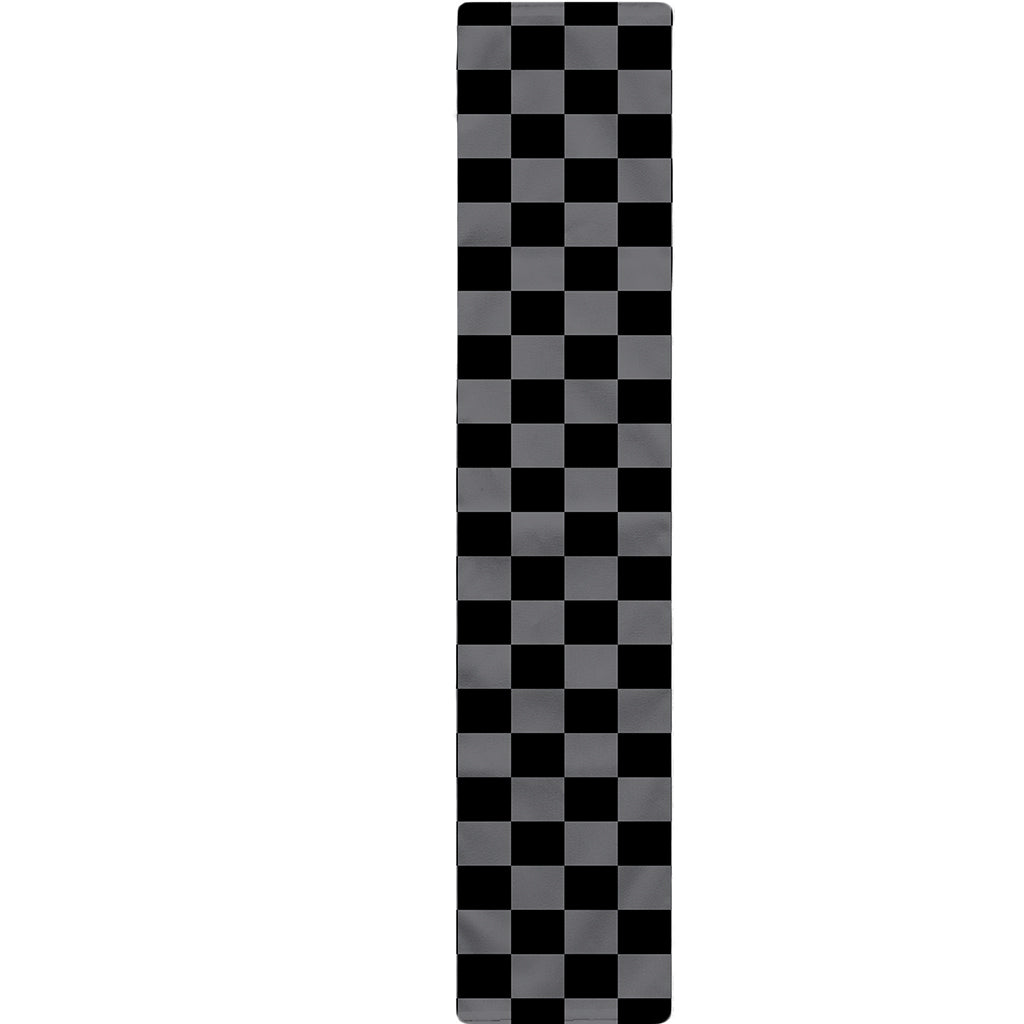Grey And Black Checkered Pattern Print Table Runner