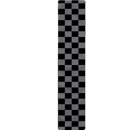Grey And Black Checkered Pattern Print Table Runner