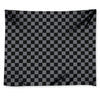Grey And Black Checkered Pattern Print Tapestry