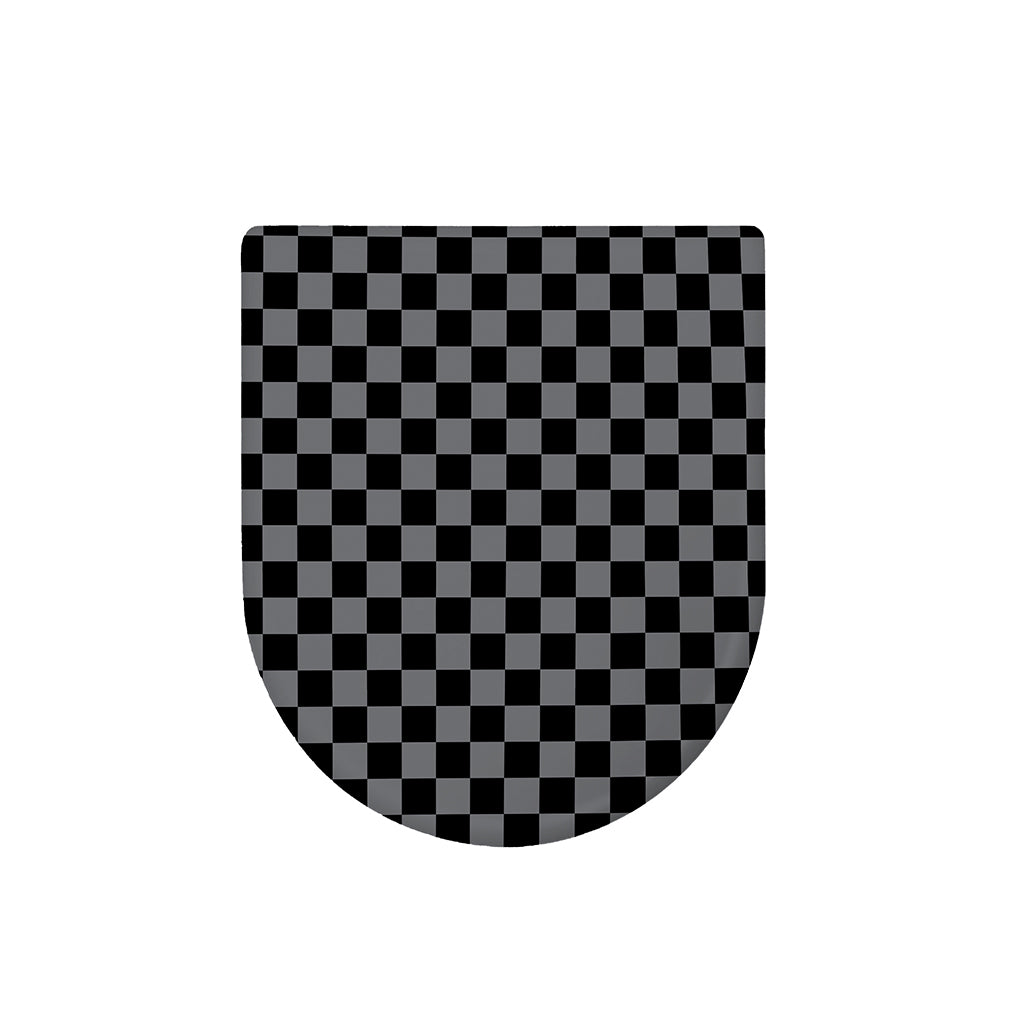 Grey And Black Checkered Pattern Print Toilet Lid Cover