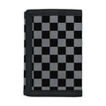 Grey And Black Checkered Pattern Print Trifold Wallet