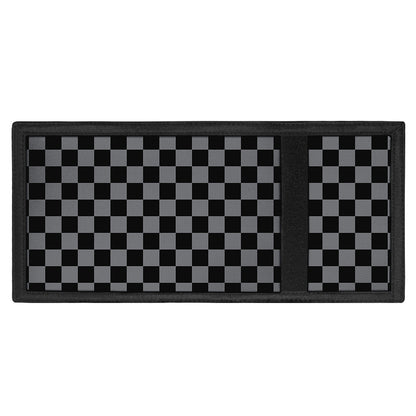 Grey And Black Checkered Pattern Print Trifold Wallet