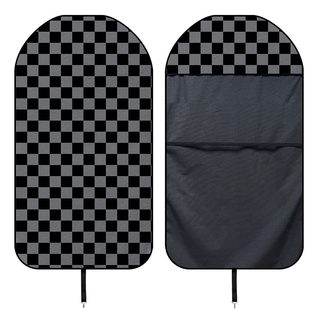 Grey And Black Checkered Pattern Print Waterproof Car Seat Cover