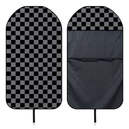 Grey And Black Checkered Pattern Print Waterproof Car Seat Cover