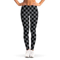 Grey And Black Checkered Pattern Print Women's Leggings