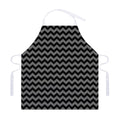 Grey And Black Chevron Pattern Print Adjustable Apron