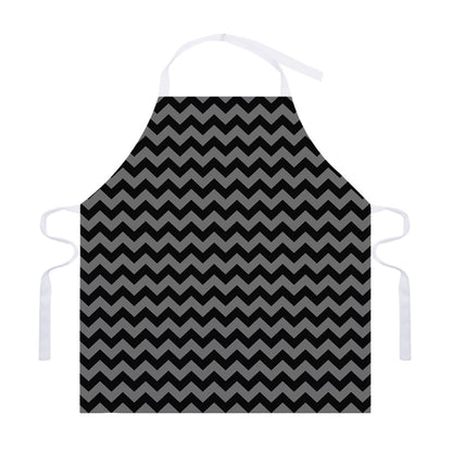 Grey And Black Chevron Pattern Print Adjustable Apron