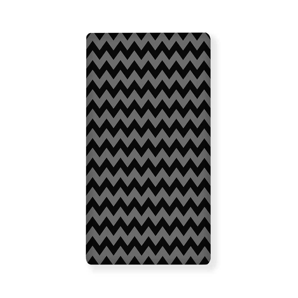 Grey And Black Chevron Pattern Print Baby Crib Sheet