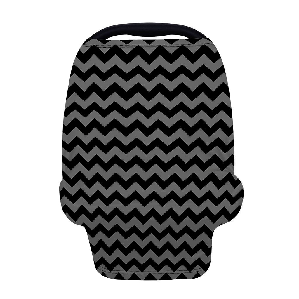 Grey And Black Chevron Pattern Print Baby Seat Cover