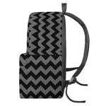 Grey And Black Chevron Pattern Print Backpack