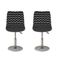 Grey And Black Chevron Pattern Print Bar Stool Covers