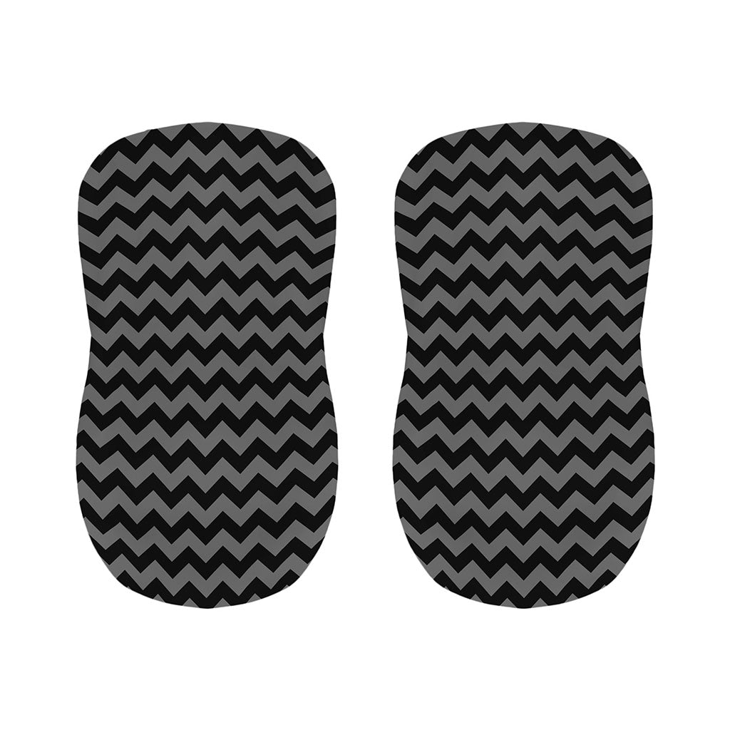 Grey And Black Chevron Pattern Print Bar Stool Covers