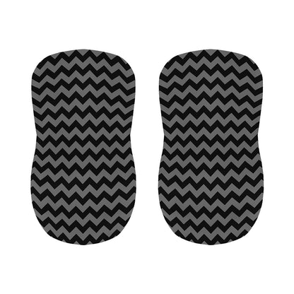 Grey And Black Chevron Pattern Print Bar Stool Covers